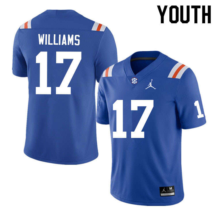 Youth #17 Scooby Williams Florida Gators College Football Jerseys Sale-Throwback